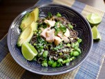 Mì soba cá hồi Nhật Bản sốt matcha có một không hai thơm lừng