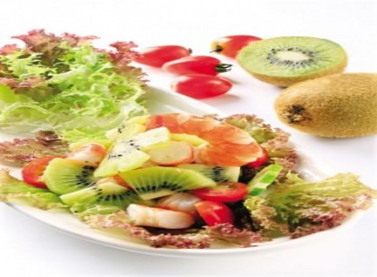 Salad kiwi tôm 