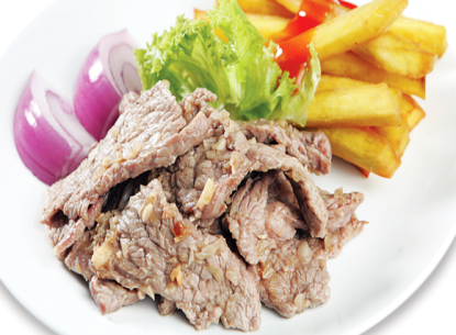 Cừu nướng - khoai lang chiên