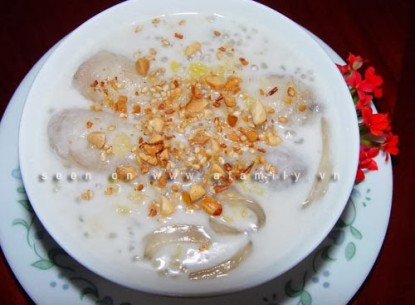 Nấu chè chuối chưng