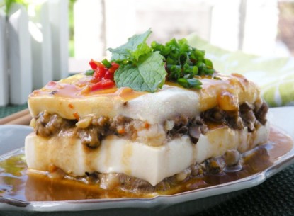 Đậu hũ hấp tôm