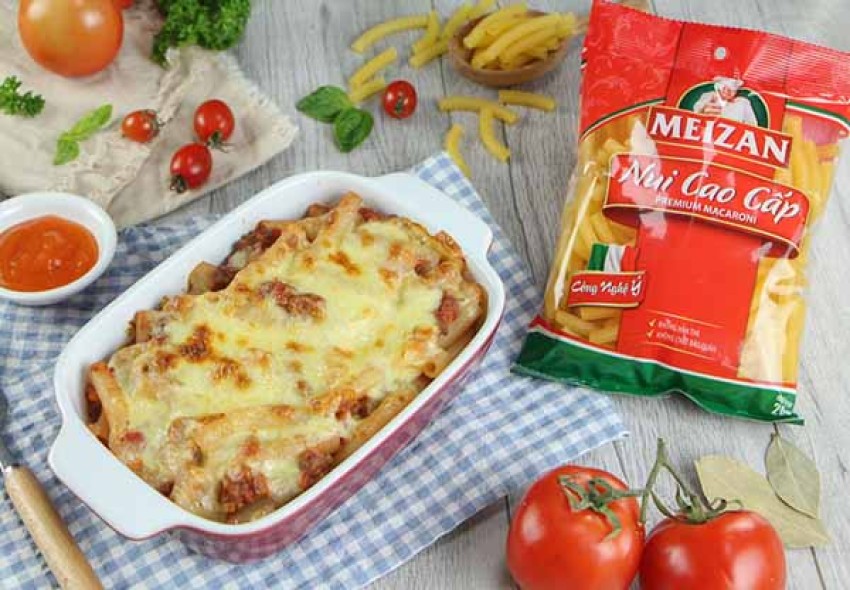 Chế biến nui bò bằm phô mai thơm nức mũi với nui cao cấp Meizan