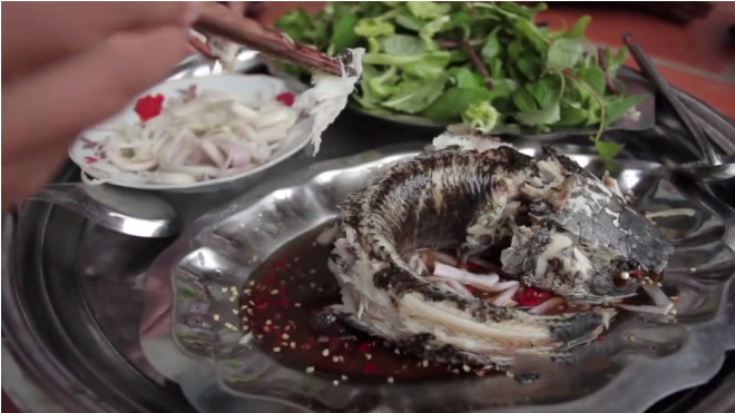 Bồn bồn nấu cá lóc