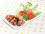 Bò cuộn heo xông khói