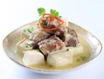 Đậu hũ trắng kho sườn
