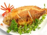 Cá điêu hồng chiên muối tỏi