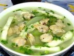Canh bầu nấu trai