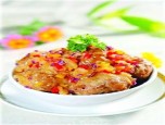Thịt bao trứng cút xốt dứa