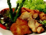 Thịt gà chiên xốt tương, gừng