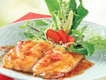 Cá chẽm xốt dâu tây