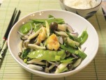 Đậu Hà Lan xào nấm và tôm