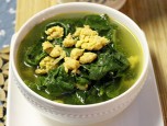 Canh thịt nạc nấu rau mồng tơi