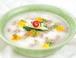Cháo thịt bò trứng muối