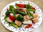 Tôm mực xào ớt chuông