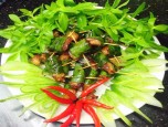 Thịt ba chỉ cuộn lá móc mật