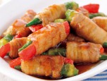 Thịt heo cuộn rau củ