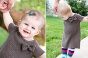 Váy mới cho bé từ áo len cũ của mẹ