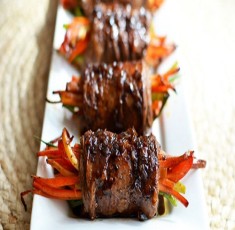 Bò cuốn rau củ