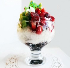 Patbingsu - Hoa quả dầm đậu đỏ