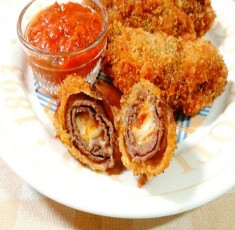 Bò cuộn đậu phụ chiên