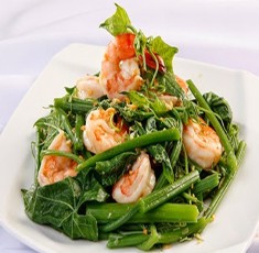 Ngọn su su xào tôm