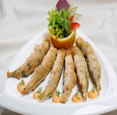 Đậu bắp nhồi chả cá chiên