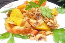 Chế biến món mực khô xào dứa