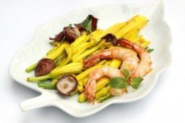 Chế biến món Bông kim châm xào tôm