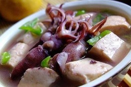 Cách làm món mực nấu đậu phụ