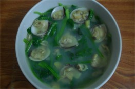 Canh ngao rau cải