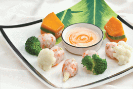 Tôm hấp rau củ