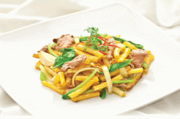 Nui xào thịt bò