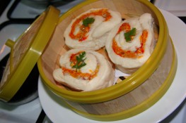 Bánh bao cuộn tôm