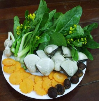 Ngao xào ngồng cải