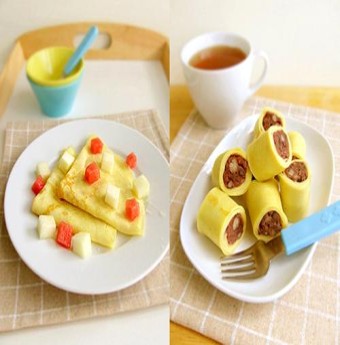 Món ngon cho bé: Trứng cuộn đậu đỏ