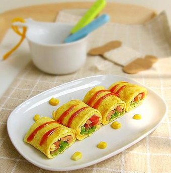 Trứng cuộn ngô giăm bông