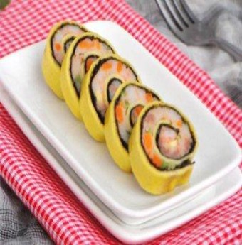 Trứng cuộn tôm đẹp mắt ngon miệng như sushi