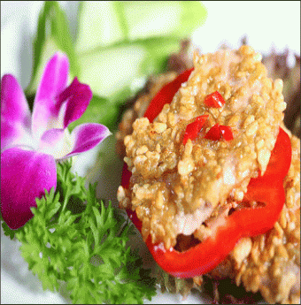 Thăn lợn chiên cốm hương vị Nga