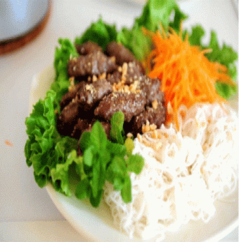 Bún bò nướng sả đơn giản, hấp dẫn