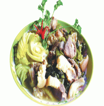 Thịt chân giò nấu dưa chua