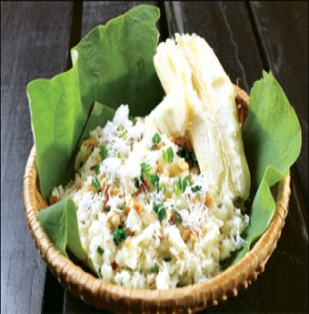 Sắn hấp mỡ hành