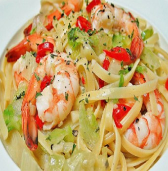 Mì Ý xốt tôm cay cay
