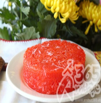 Xôi gấc dừa sợi cho bữa sáng ngon miệng
