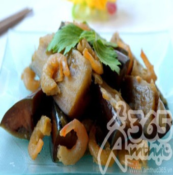 Bữa tối đổi món với Cà tím xào tôm 