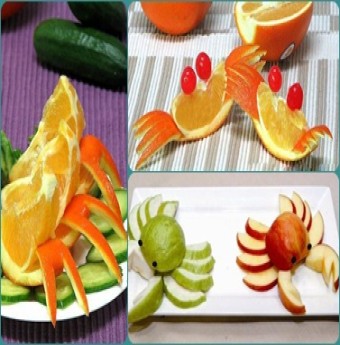 Ngộ nghĩnh đĩa trái cây hình con cua