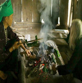 Rêu nướng trong ẩm thực người Tày