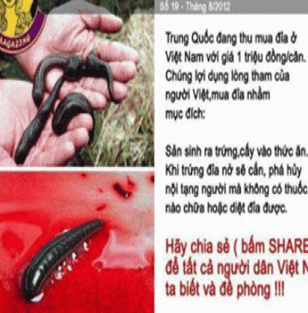 Tin đồn cấy trứng đỉa vào thức ăn hại người có thật?