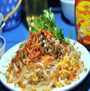 Thơm lừng miến xào cua Hàng Than