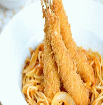 Lạ miệng với mì Ý tôm chiên giòn kiểu Nhật