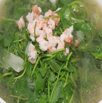 Lạ miệng canh rau má nấu tôm tươi